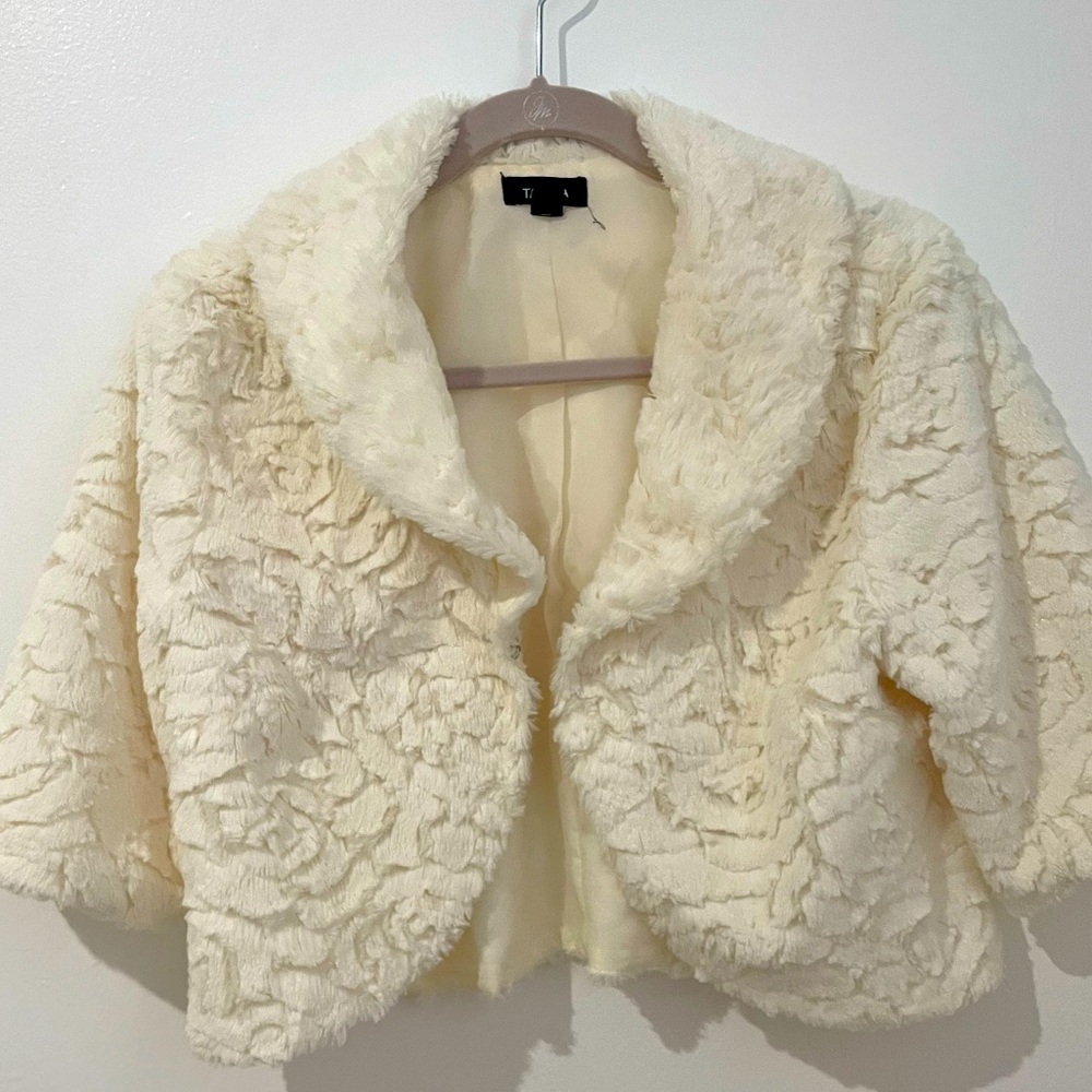 Cute white furry jacket